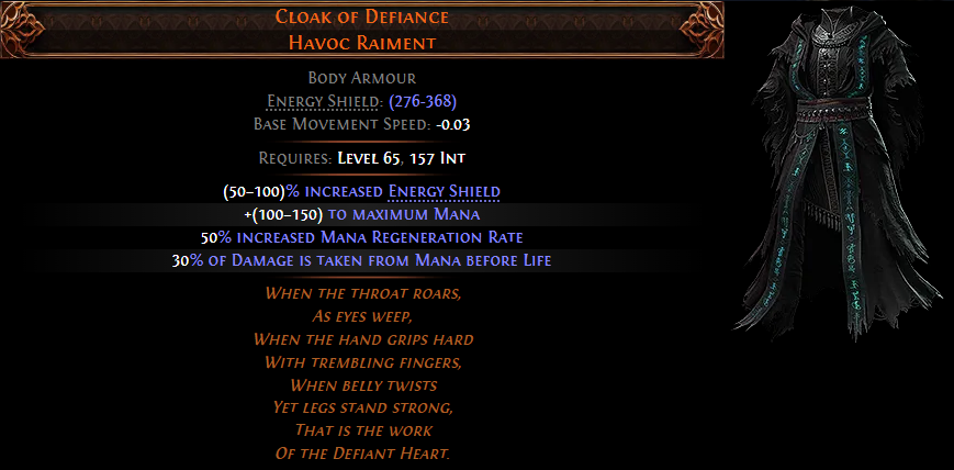Cloak of Defiance Havoc Raiment